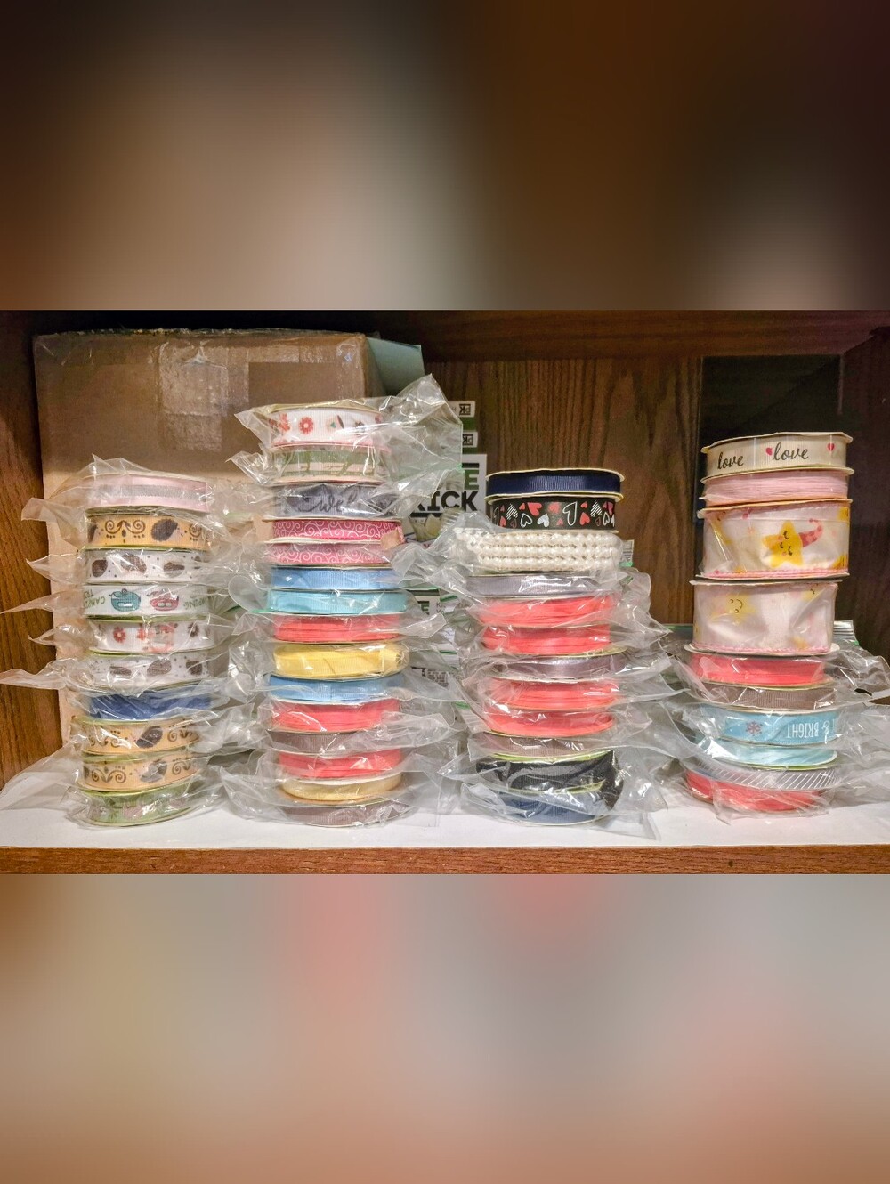 Craft Ribbon Bulk Lot Grosgrain Satin Sheer Pearl Trim Holiday 47 Pc Set